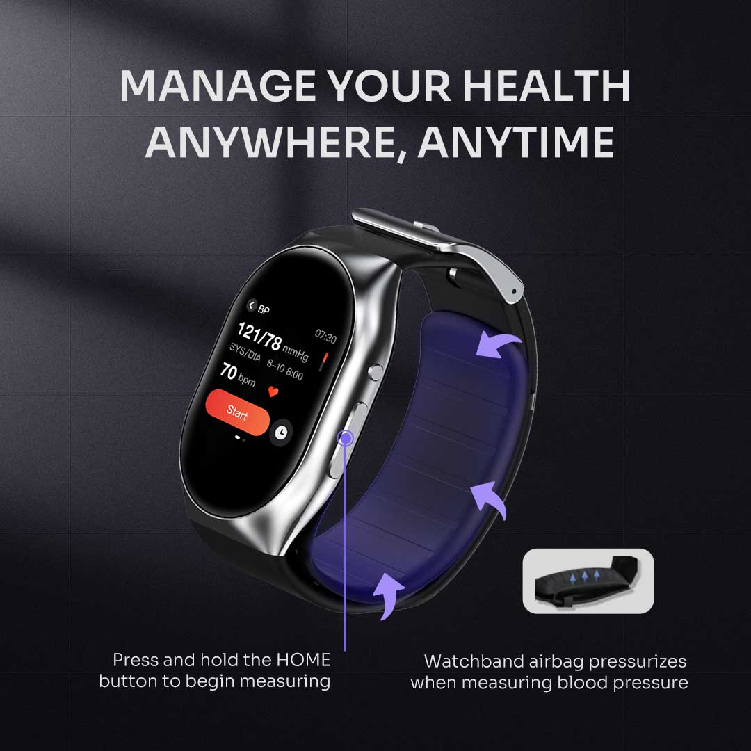 BP Doctor Pro 12 Circle Dial Wearable Blood Pressure Smartwatch